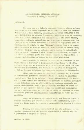 <b>Aos Escritores, Editores, L[...]</b>