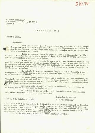 Circular N.� 1 - Contas