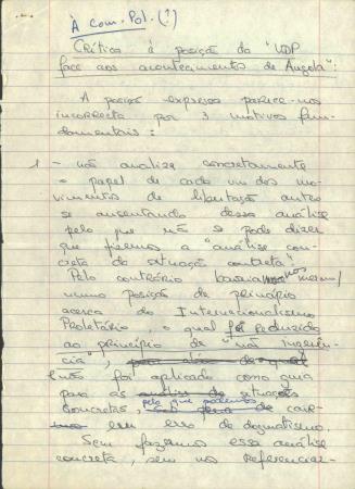 Cr�tica � posi��o da "UDP face aos acontecimentos de Angola"