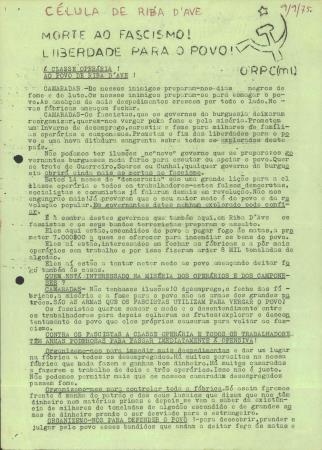 Morte ao Fascismo! Liberdade para o Povo!