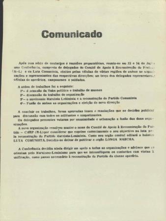 <b>Comunicado</b>