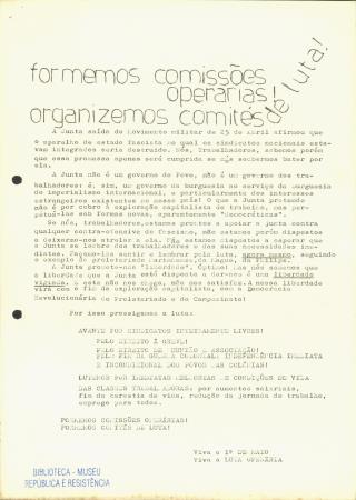 Formemos comiss�es oper�rias! Organizemos comit�s de luta!