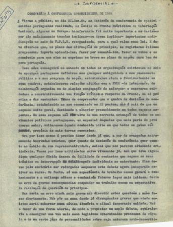 Coment�rio � Confer�ncia Oposicionista de 1964