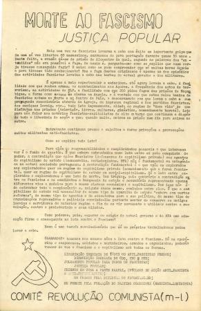 <b>Morte ao Fascismo, Justi�a [...]</b>