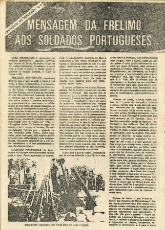 Mensagem da FRELIMO aos Soldados Portugueses