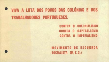 Viva a Luta dos Povos das Col�nias e dos Trabalhadores Portugueses