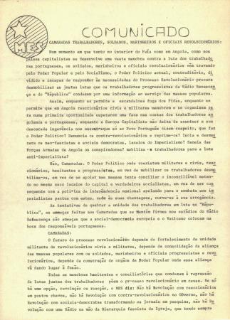 Camaradas Trabalhadores, Soldados, Marinheiros e Oficiais Revolucion�rios