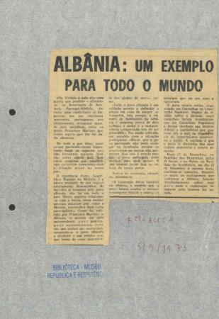 "Alb�nia: Um exemplo para todo o mundo"