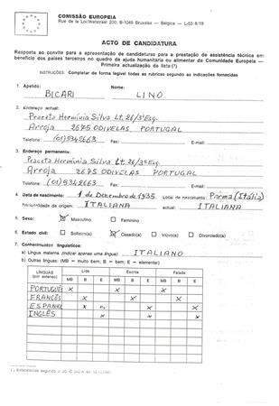 <b>Acto de Candidatura</b>