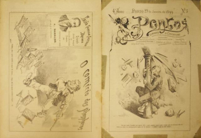 Legenda: Os Pontos. Seman�rio de caricaturas / 29 de Janeiro de 1899 / N�5<br><p> Cr�ditos: � Museu Bordalo Pinheiro | EGEAC