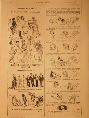 Legenda: Theatro de D. Maria / Benef�cio de Augusto Mello - A Idade Ingrata<br>PINHEIRO, Rafael Bordalo (1846-1905)<p> Cr�ditos: � Museu Bordalo Pinheiro | EGEAC
